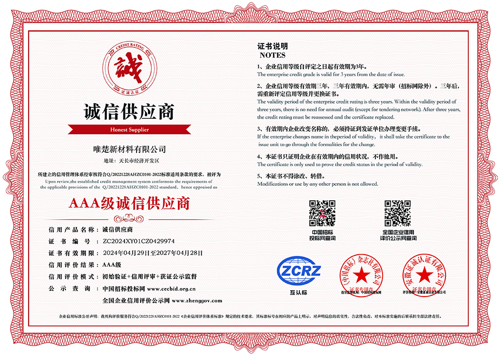AAA级诚信供应商